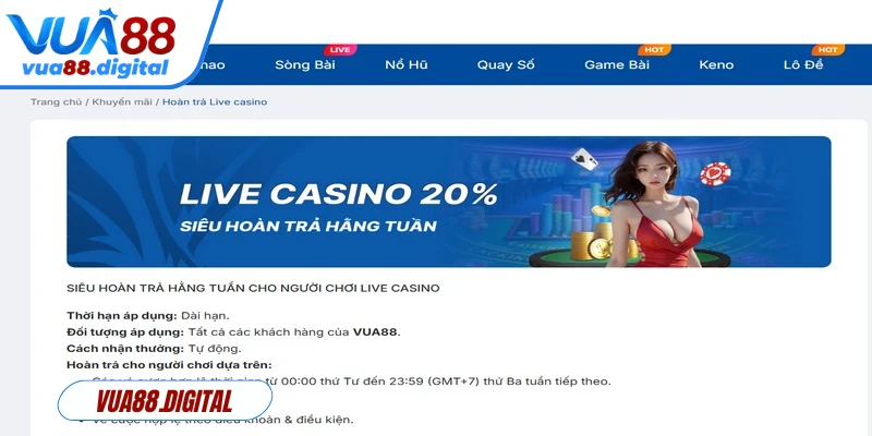 Hoàn trả tiền cược hàng tuần giúp anh em game thủ giảm thiểu rủi ro 