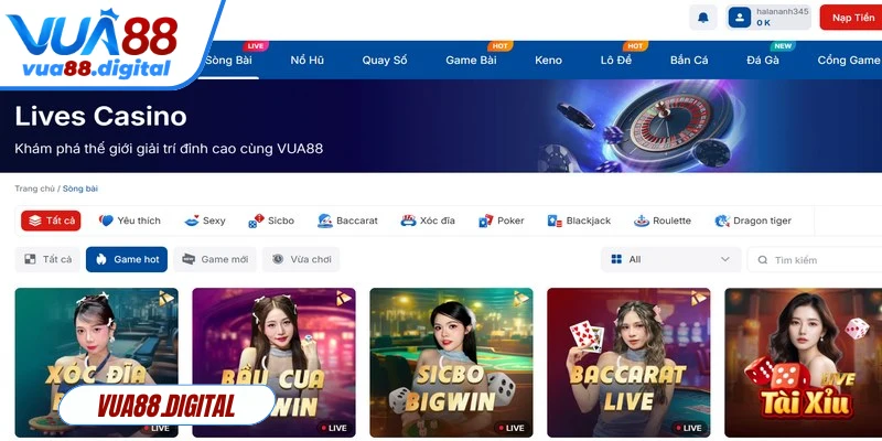 Casino Vua88 là sảnh cược mang đến trải nghiệm giải trí đỉnh cao