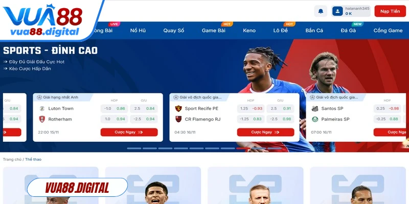 Thể thao Vua88 luôn là lựa chọn hàng đầu dành cho các cược thủ